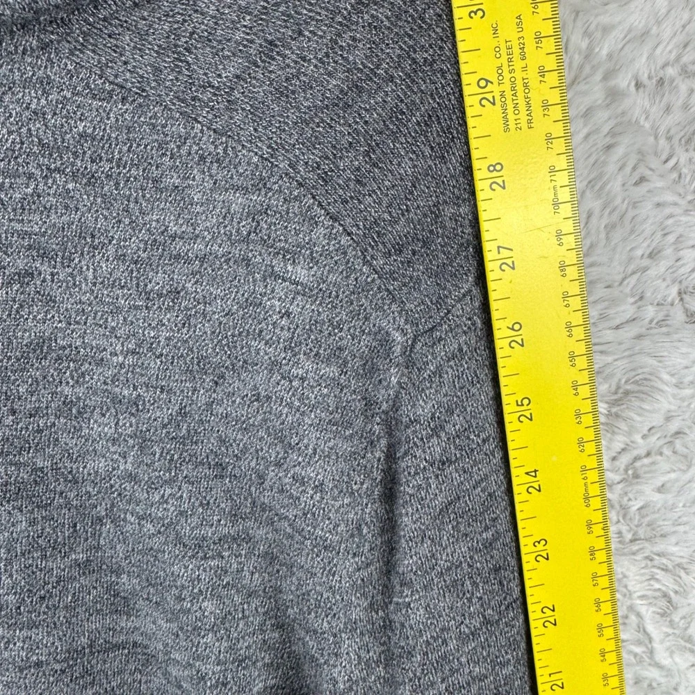 Banana Republic Sweater Mens Large Gray Extra Fine Merino Wool Shawl Collar Knit